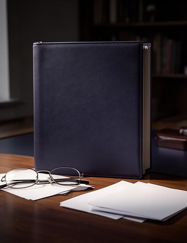 Expediente penal cerrado junto a unas gafas y notas en una mesa de despacho